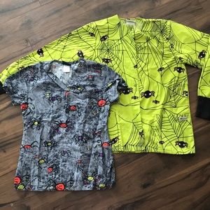 Set of Halloween Spider Scrubs